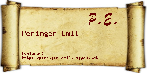 Peringer Emil névjegykártya